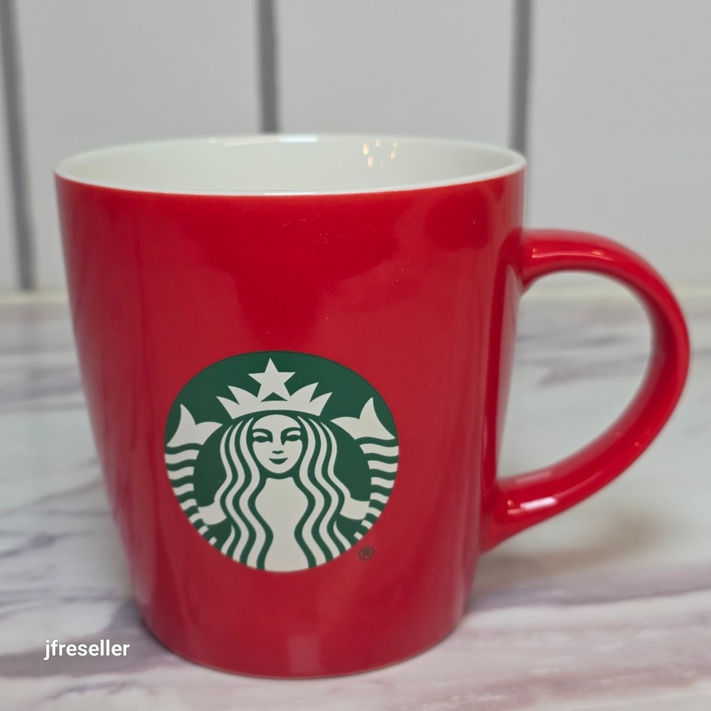 Starbucks Red Coffee Mug 12oz Ceramic Siren Logo Cup 2021 Holiday Collection